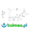 Poręcz kątowa Be-Line® 135° - 400 x 400 mm - rysunek.jpg