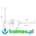 Poręcz uchylna Be-Line® - 850 mm - rysunek.jpg