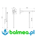 Poręcz uchylna Be-Line® z podporą - 850 mm - rysunek.jpg