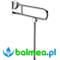 Uchylna poręcz łukowa z podporą Inox błyszczący L. 650 mm.webp