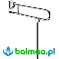 Uchylna poręcz łukowa z podporą Inox błyszczący L. 850 mm.webp