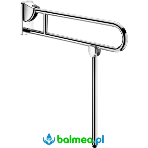 Uchylna poręcz łukowa z podporą Inox błyszczący L. 850 mm.webp