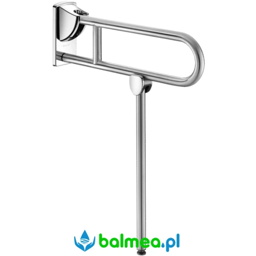 Uchylna poręcz łukowa z podporą Inox satynowy L. 650 mm.webp