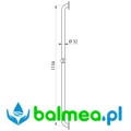 Poręcz prosta do natrysku z uchwytem na suwaku, antyb. biały Nylon - rysunek.jpg