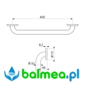 Poręcz prosta Basic biała 400 mm Ø32 - rysunek.jpg