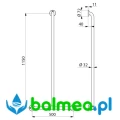 Poręcz Basic w kształcie „T” - biała - rysunek.jpg