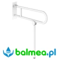 Uchylna poręcz łukowa Basic biała L. 760 mm, z podporą.webp