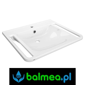 Umywalka pojedyncza do łazienek bez barier o wymiarach  650 x 150 x 550 mm