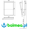 LUSTRO UCHYLNE DLA NIEPEŁNOSPRAWNYCH Z UCHWYTEM 700 X 500 MM FANECO wymiary