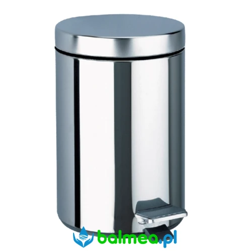 Okrągły kosz na odpady z przyciskiem nożnym, Inox, 3 litry.webp