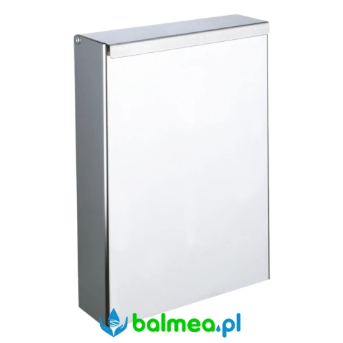 Ścienny, prostokątny pojemnik na odpady z pokrywą, Inox, 4,5 litra.webp