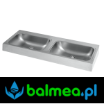 Umywalka naścienna dwukomorowa ze stali szlachetnej FRANKE