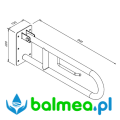PORĘCZ UCHYLNA DLA NIEPEŁNOSPRAWNYCH 600 MM SW B wymiary