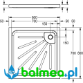 Brodzik prysznicowy Franke CAMPUS ze stali nierdzewnej o wykończeniu matowym BS400 rysunek techniczny.png