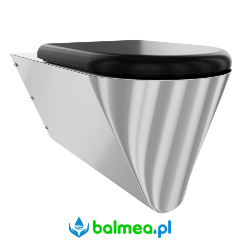 Miska WC dla niepełnosprawnych, wisząca ze stali nierdzewnej Franke Campus deską czarną CMPX594B zdjęcie.png