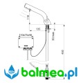 Bateria bezdotykowa, stojąca, umywalkowa BINOPTIC MIX - Rysunek techniczny