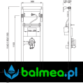 Stelaż do pisuaru z niewidocznym i bezdotykowym spłukiwaniem DUPLO UR 380 ELEKTR. TRAP - Rysunek techniczny.png