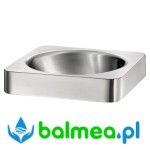 Stalowa, prostokątna  umywalka do częściowej zabudowy