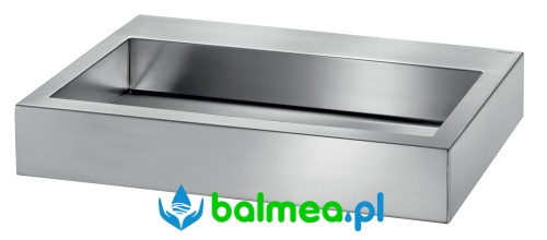 Stalowa, ścienna umywalka - bez otworu na ramaturę