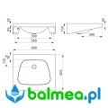 Umywalka dla niepełnosprawnych - schemat