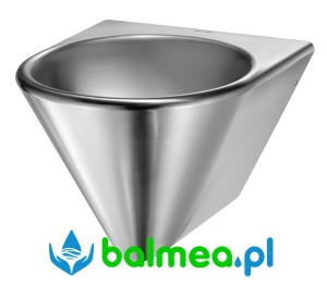 Umywalka stalowa, ścienna z zabudowanym syfonem 