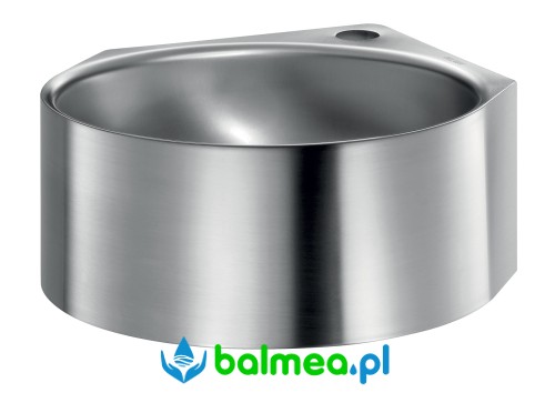 Narożna, ścienna umywalka ze stali szlachetnej