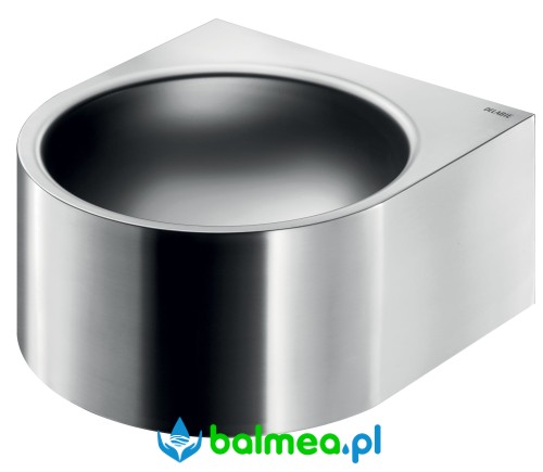 Stalowa, ścienna umywalka bez otworu na armaturę