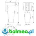 Umywalka stalowa na postumencie - schemat
