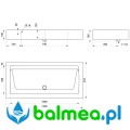 Kompozytowa umywalka dwustanowiskowa - schemat