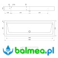 Kompozytowa umywalka trzystanowiskowa - schemat