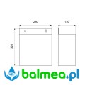 Kosz naścienny 13 L - rysunek techniczny