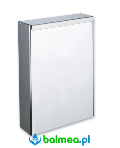 Wąski, naścienny kosz na śmieci 4,5 L z pokrywą - inox błyszczący