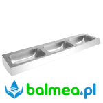 Umywalka naścienna z trzema komorami ze stali szlachetnej FRANKE 