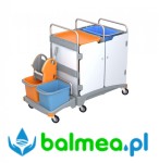 Zestaw do sprzątania Splast TSZH-0006 dwuwiaderkowy z zabudową z tworzywa sztucznego z tacami i koszem na śmieci 