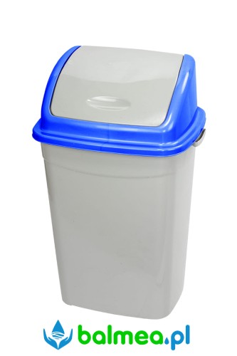 Kosz plastikowy z uchylną klapą o pojemności 50 L z pokrywą niebieską.jpg