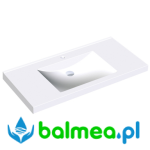 Szeroka umywalka z tworzywa mineralnego QUADRO