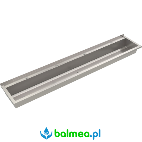 4-stanowiskowa umywalka rynnowa ze stali nierdzewnej FRANKE PLANOX 240cm z półką na baterię umywalkową.png