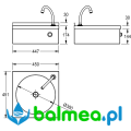 Umywalka z baterią uruchamianą biodrem LP20 rysunek techniczny.png