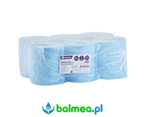 Ręczniki papierowe w roli Merida TOP CENTER PULL MAXI , niebieskie, dwuwarstwowe.jpg