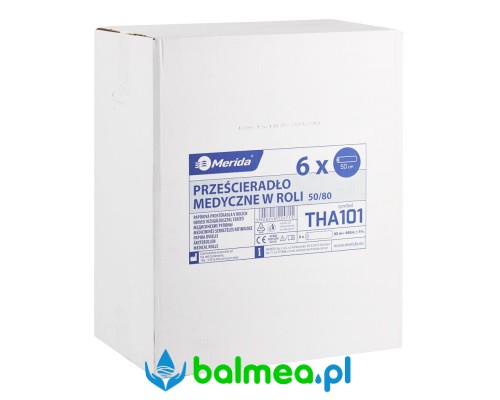 prześcieradło medyczne w roli celulozowe dwuwarstwowe szer. 50 cm dł. 80 m super białe karton 6 szt..jpg