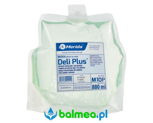mydło w pianie merida deli plus jednorazowy wkład 880 ml zapach bananowy.jpg