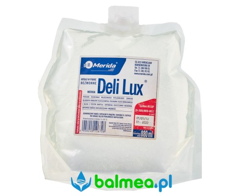 mydło w pianie merida deli lux bezwonne jednorazowy wkład 880 ml bez zapachu.jpg