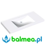 Umywalka z tworzywa mineralnego QUADRO szeroka z centralnym otworem