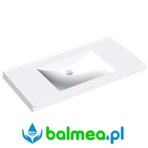 Umywalka z tworzywa mineralnego QUADRO szeroka z centralnym otworem