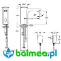 Elektroniczna bateria umywalkowa F5E rysunek techniczny.webp