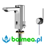 Elektroniczna bateria umywalkowa z mieszaczem i podtynkowym zasilaczem sieciowym 