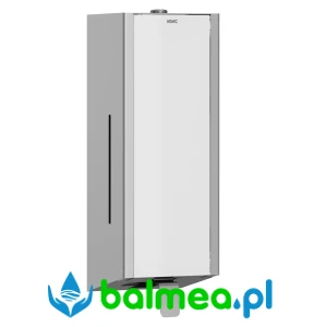 Manualny dozownik mydła w płynie 800 ml EXOS stal nierdzewna białe szkło 