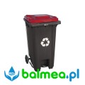 Kosz do segregacji odpadów 120 l - pokrywa czerwona.jpg