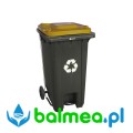 Kosz do segregacji odpadów 120 l - pokrywa żółta.jpg
