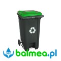 Kosz do segregacji odpadów 120 l - pokrywa zielona.jpg